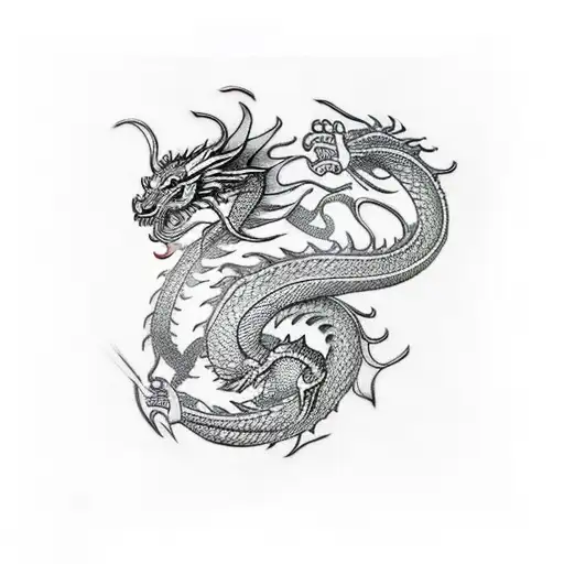 Dragon wrapping around whole arm  tattoo design idea