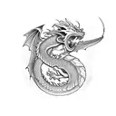 Dragon wrapping around whole arm  tattoo design idea