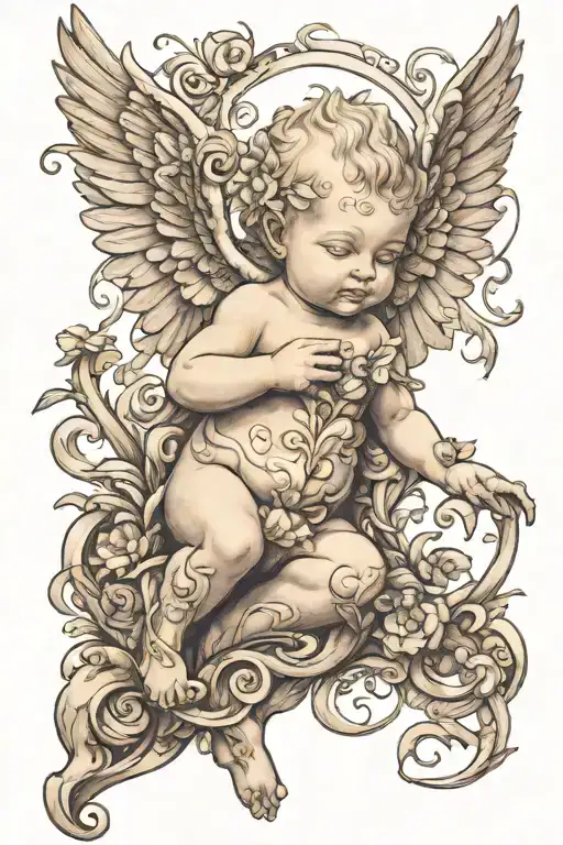 cherub tattoo design idea