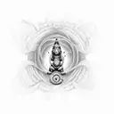 hanuman chalisa written in dna spiral  tattoo design idea