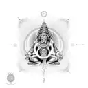 hanuman chalisa written in dna spiral  tattoo design idea