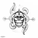 hanuman chalisa written in dna spiral  tattoo design idea