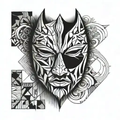 drama mask tattoo design idea