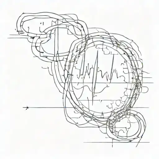 A normal electrocardiogram has a letter D in the middle. tattoo design idea