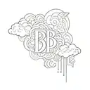Auspicious Cloud, a fusion of the letters DXB tattoo design idea