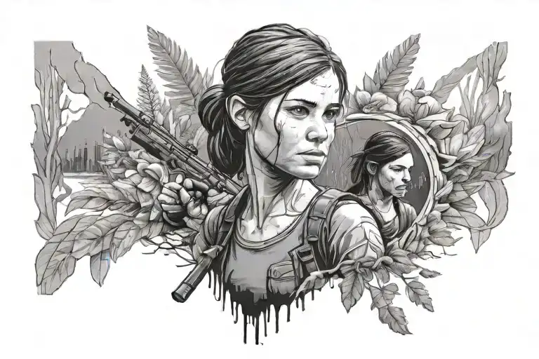 last of us 2 ellie tattoo sleeve tattoo design idea