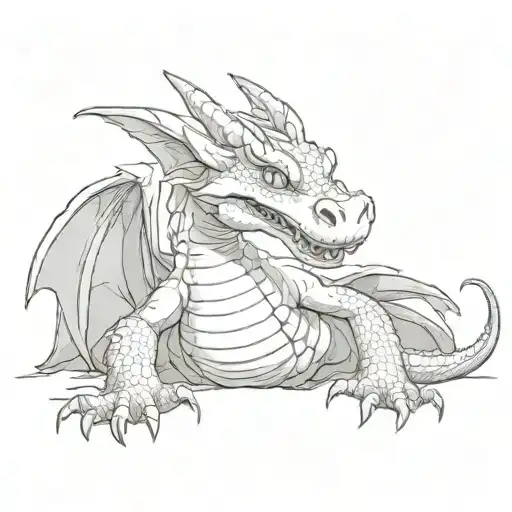 friendly dragon tattoo design idea