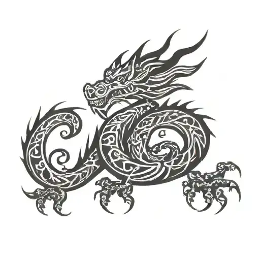 friendly dragon tattoo design idea