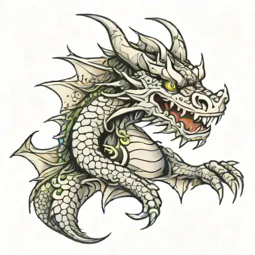 friendly dragon tattoo design idea