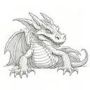 friendly dragon tattoo design idea