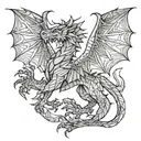 welsh dragon wrapped tattoo design idea