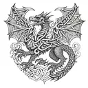 welsh dragon wrapped tattoo design idea