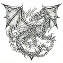 welsh dragon wrapped tattoo design idea