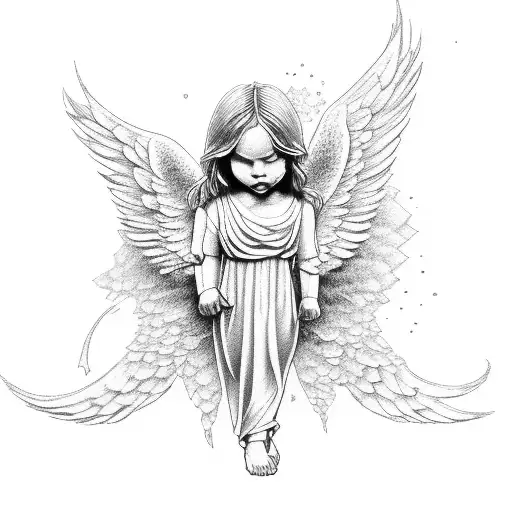 angelic earth angel tattoo design idea