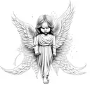 angelic earth angel tattoo design idea
