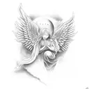angelic earth angel tattoo design idea
