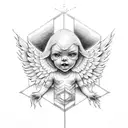 angelic earth angel tattoo design idea