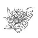 bee and protea tattoo design idea