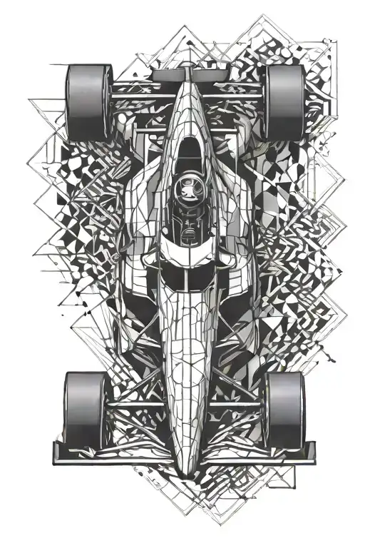 formula one race car tattoo design idea