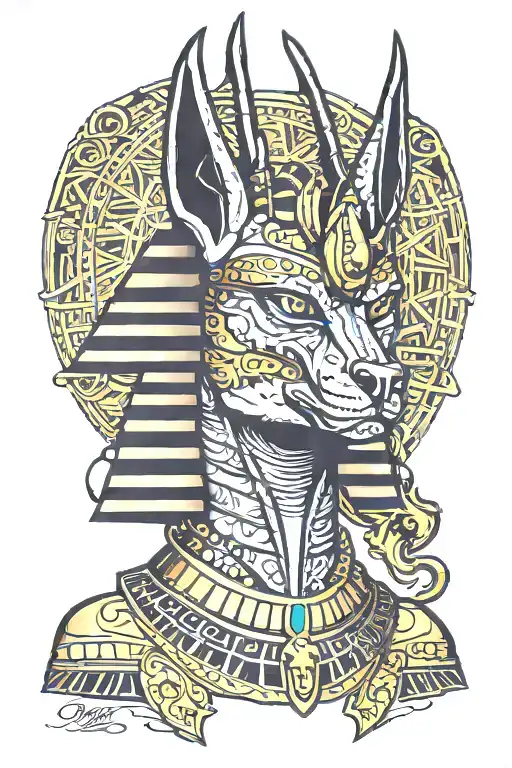 Egyptian god Anubis tattoo design idea