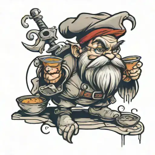 Disney Grumpy Dwarf as a ravioli tattoo design idea