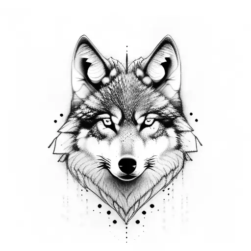 Norse wolf half wolf tattoo design idea