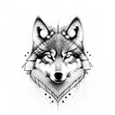 Norse wolf half wolf tattoo design idea