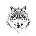 Norse wolf half wolf tattoo design idea
