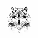 Norse wolf half wolf tattoo design idea