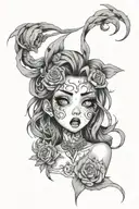 ahegao cute girl tattoo design idea