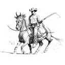 cowboy with hunting, fishing, farming  tattoo design idea