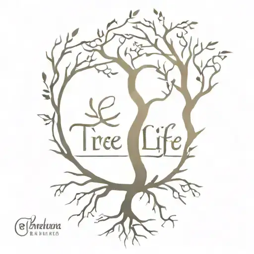 tree of life with angel wings and names on the branches and roots tattoo design idea