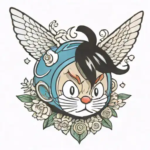 doraemon head tattoo tattoo design idea