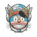 doraemon head tattoo tattoo design idea