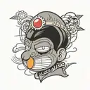 doraemon head tattoo tattoo design idea