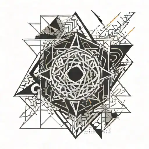 square circle triangle  lines tattoo design idea