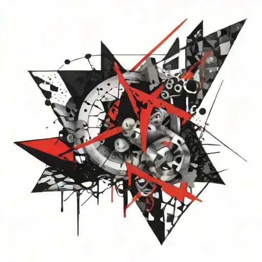 square circle triangle  lines tattoo design idea