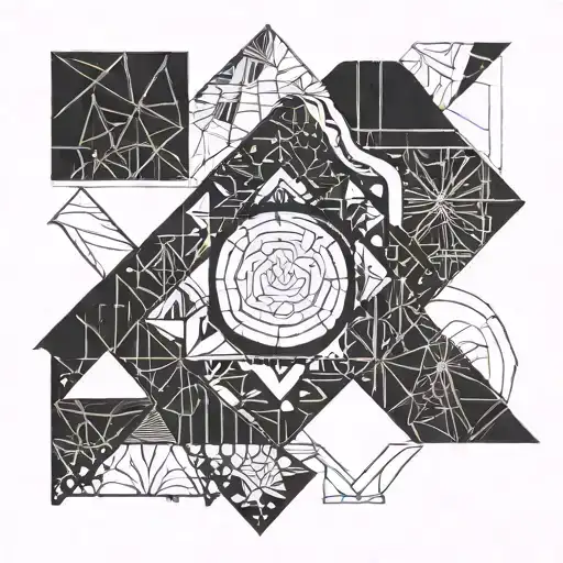 square circle triangle tattoo design idea