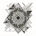 square circle triangle  lines tattoo design idea