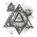 square circle triangle  lines tattoo design idea