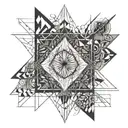 square circle triangle  lines tattoo design idea