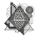 square circle triangle  lines tattoo design idea