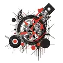 square circle triangle  lines tattoo design idea