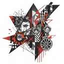 square circle triangle  lines tattoo design idea