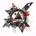 square circle triangle  lines tattoo design idea