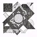 square circle triangle tattoo design idea