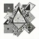 square circle triangle tattoo design idea