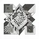 square circle triangle tattoo design idea