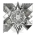 square circle triangle tattoo design idea