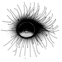 mammalian retina with rod and cone photoreceptors colored red and rgb with neural network extending out tattoo design idea